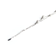 Sterling Silver Double Strand Chain and Ball Anklet for Women