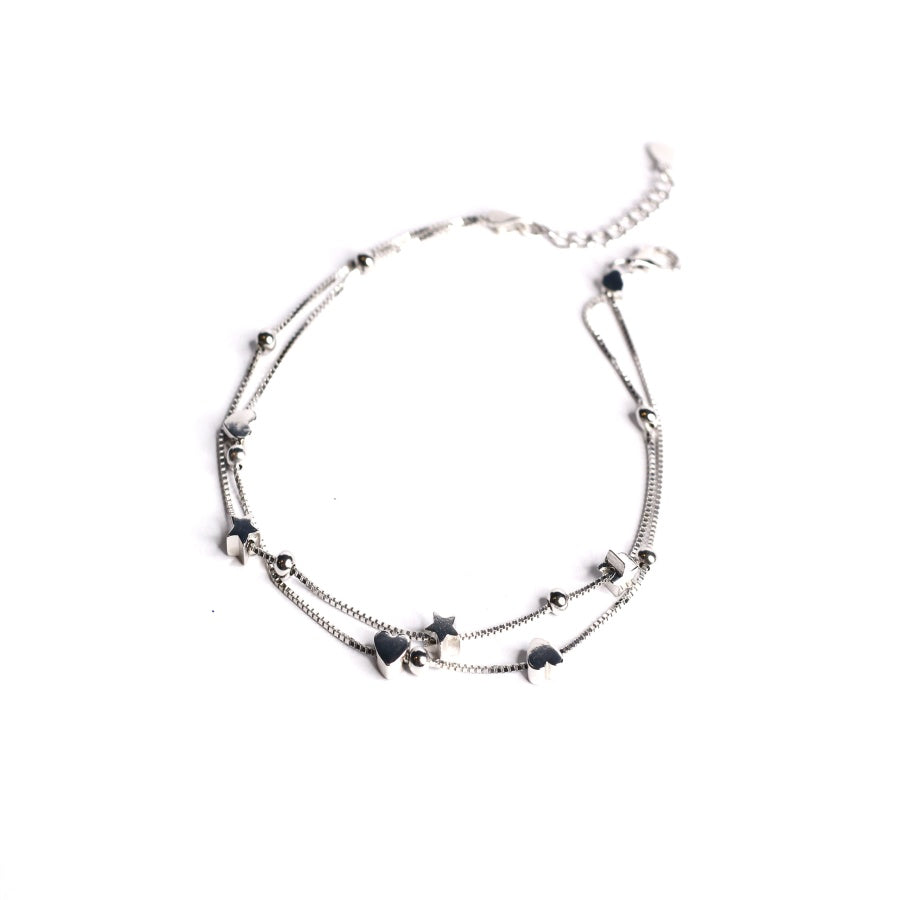 Women's Twinkling Hearts Anklet