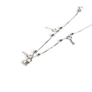 Heartful Padlock and Key Charm Anklet for Women