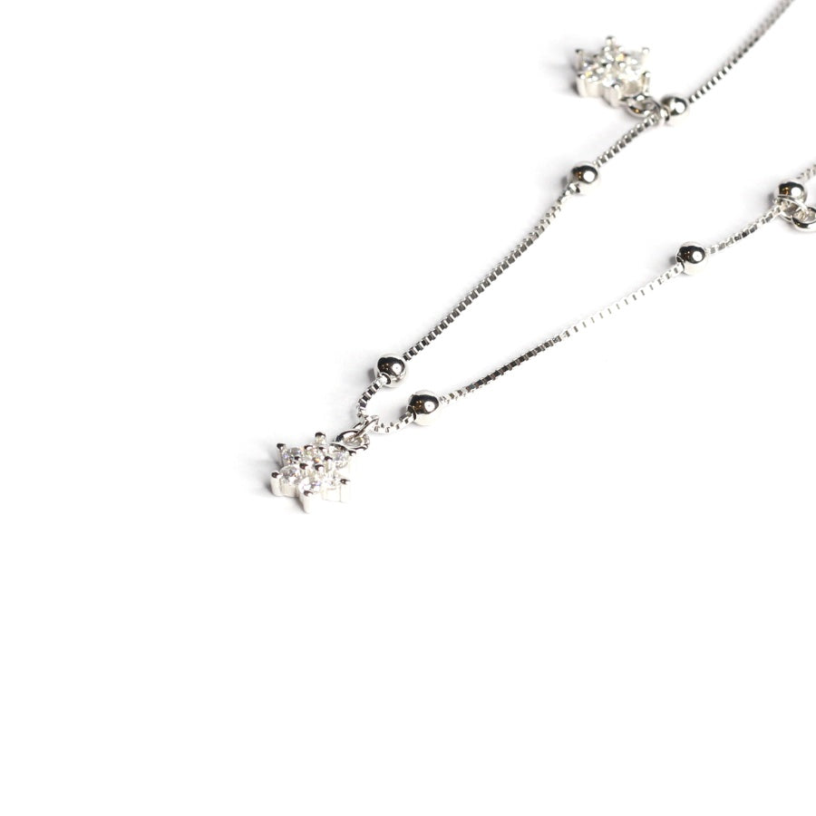 Cubic Zirconia Floral Anklet