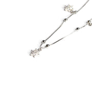 Cubic Zirconia Floral Anklet