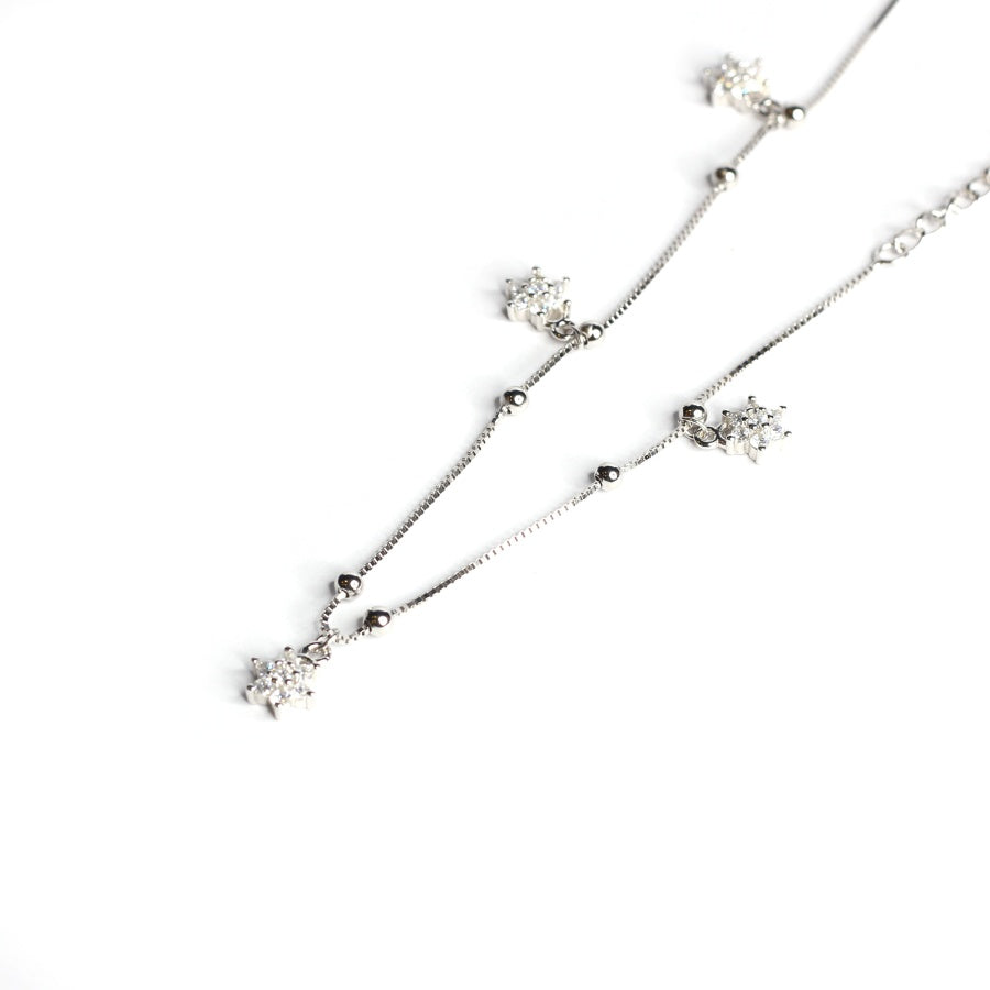 Cubic Zirconia Floral Anklet for Women