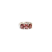 Trio Bezel Set Pink Tourmaline Ring for Women
