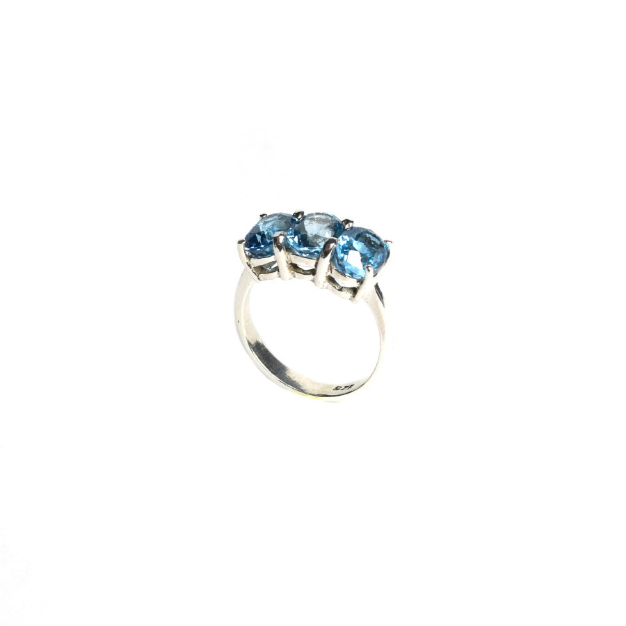 Regal Trio Style London Blue Topaz Ring