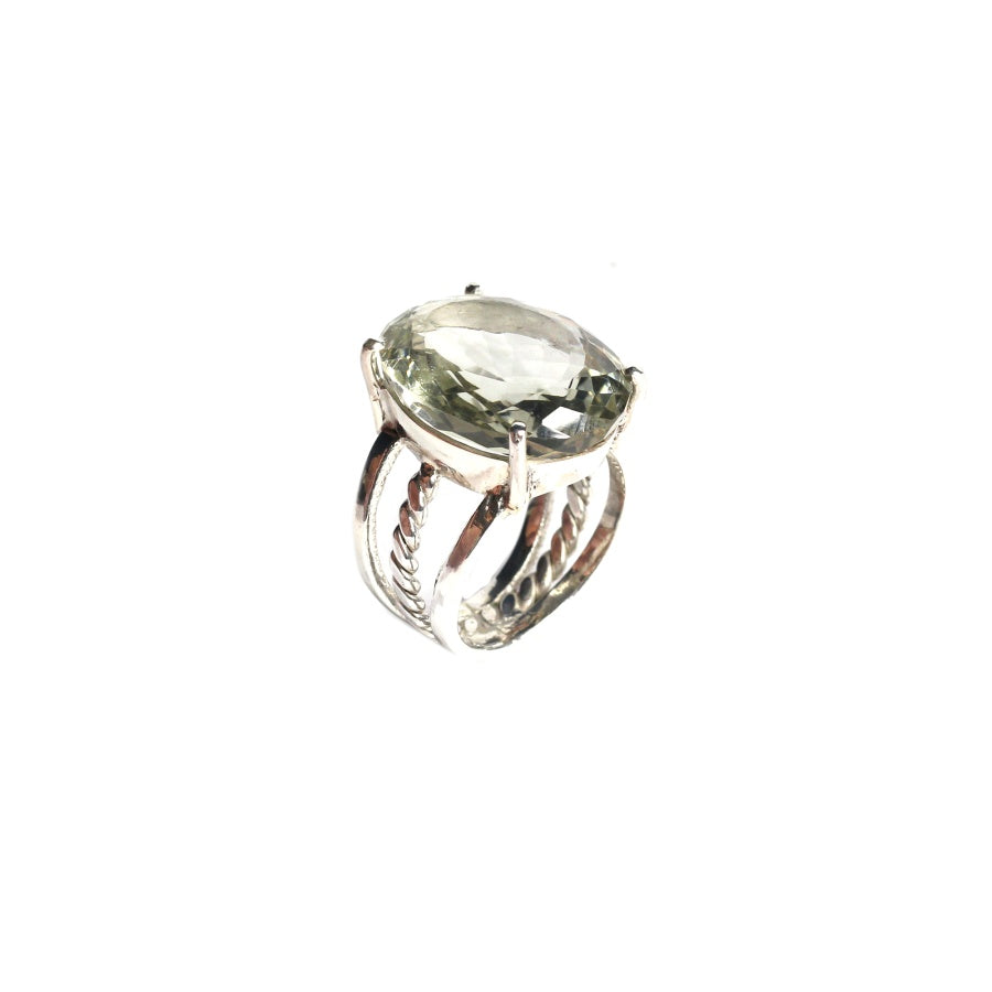 Green Amethyst  Band Ring for Women