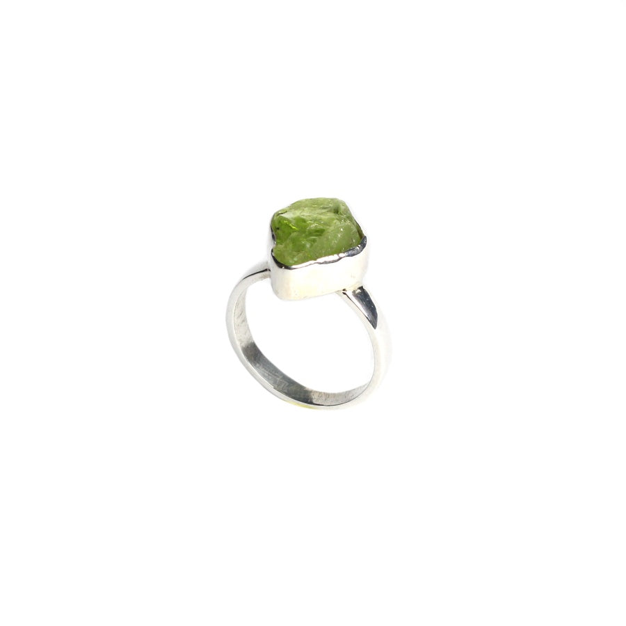 Raw Peridot Ring