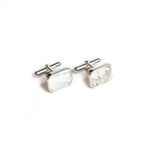 Load image into Gallery viewer, Sterling Silver Classic Formal Mother of Pearl Men&#39;s Cufflinks
