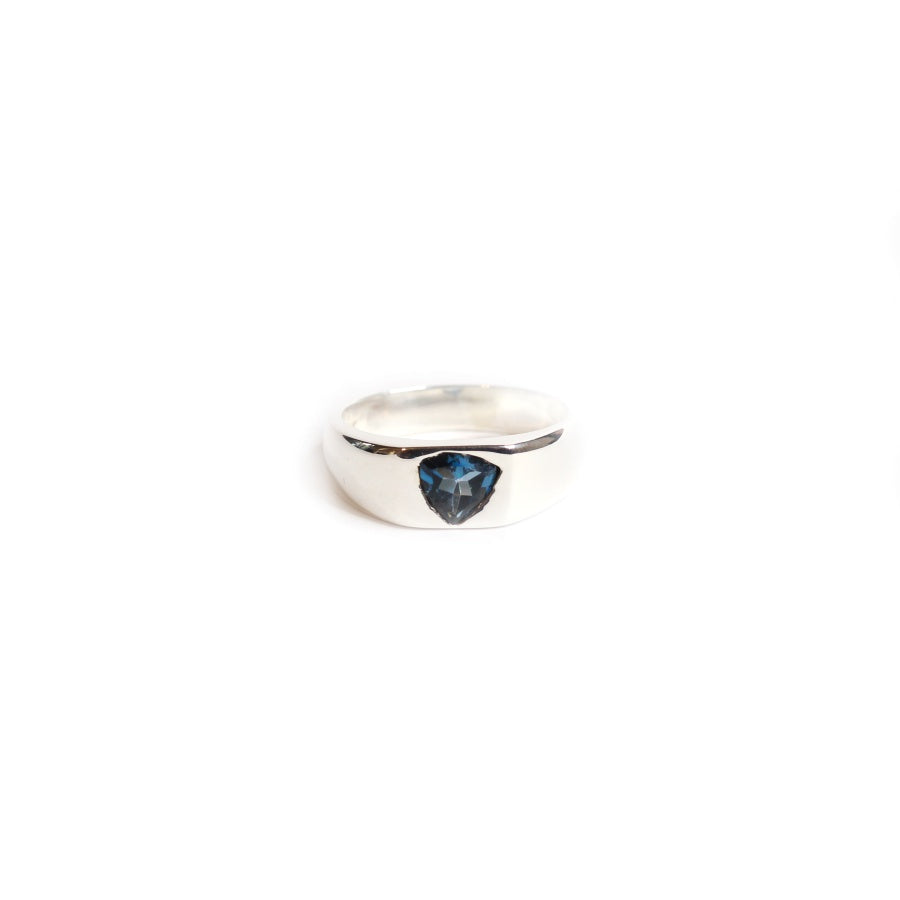 Mens Claddagh London Blue Topaz Ring Band