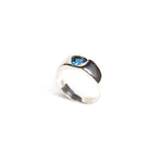 Load image into Gallery viewer, Claddagh London Blue Topaz Ring Band
