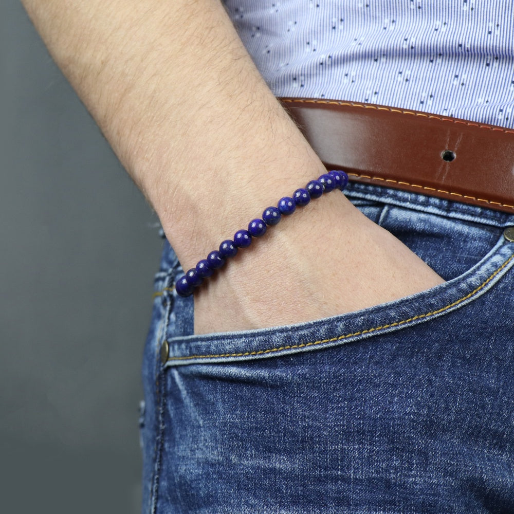 Lapis Lazuli Beaded Men's Bracelet by ravia