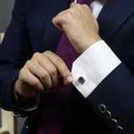 Load image into Gallery viewer, Men&#39;s Royal Amethyst Cufflinks by Ravia
