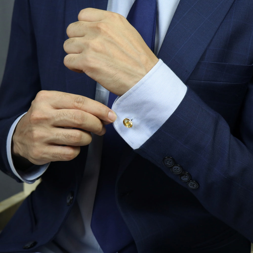 Citrine Cufflinks for Men