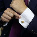 Load image into Gallery viewer, Tiger Eye Cufflinks by Ravia
