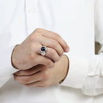 Load image into Gallery viewer, Cabochon Sapphire Ring by Ravia 
