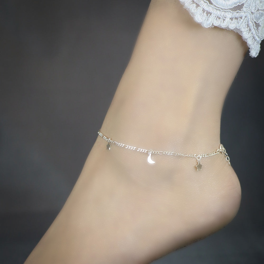 Crescent Moon and Start Anklet