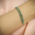 Load image into Gallery viewer, Turquoise Beads Bracelet with silver chain
