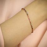 Load image into Gallery viewer, Tourmaline Beads Bracelet with silver chain
