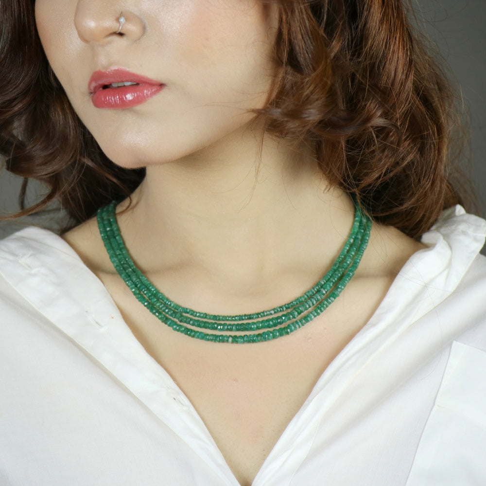 Vintage Mid-Century Emerald Necklace