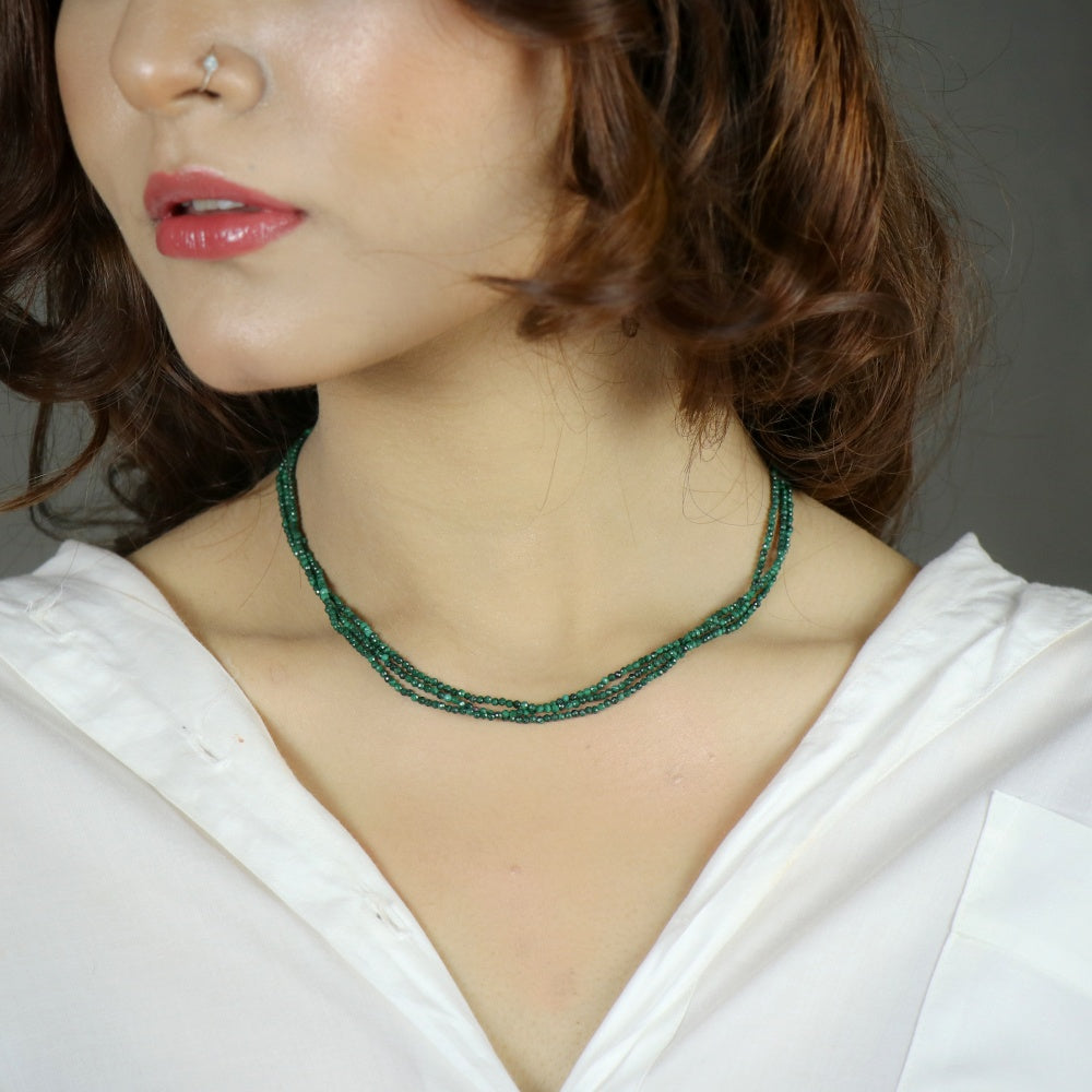 Malachite Bead Necklace for Women