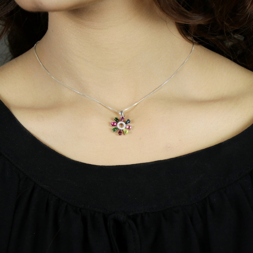 Floral Tourmaline Pendant