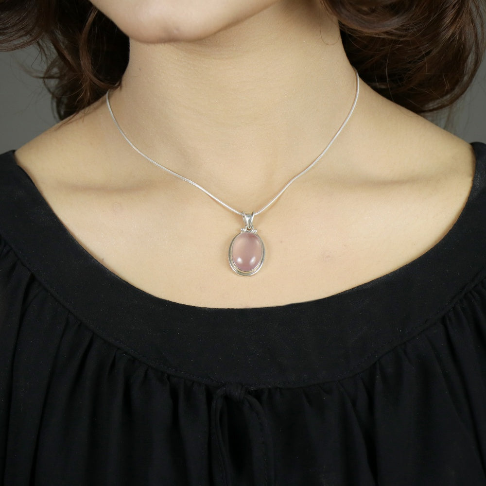 Ethnic Rose Quartz Pendant