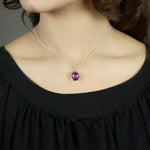 Load image into Gallery viewer, Oval Faceted Amethyst Pendant for Women by Ravia
