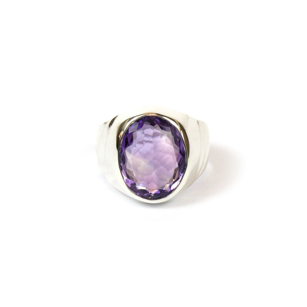 Masculine Amethyst Ring for Men