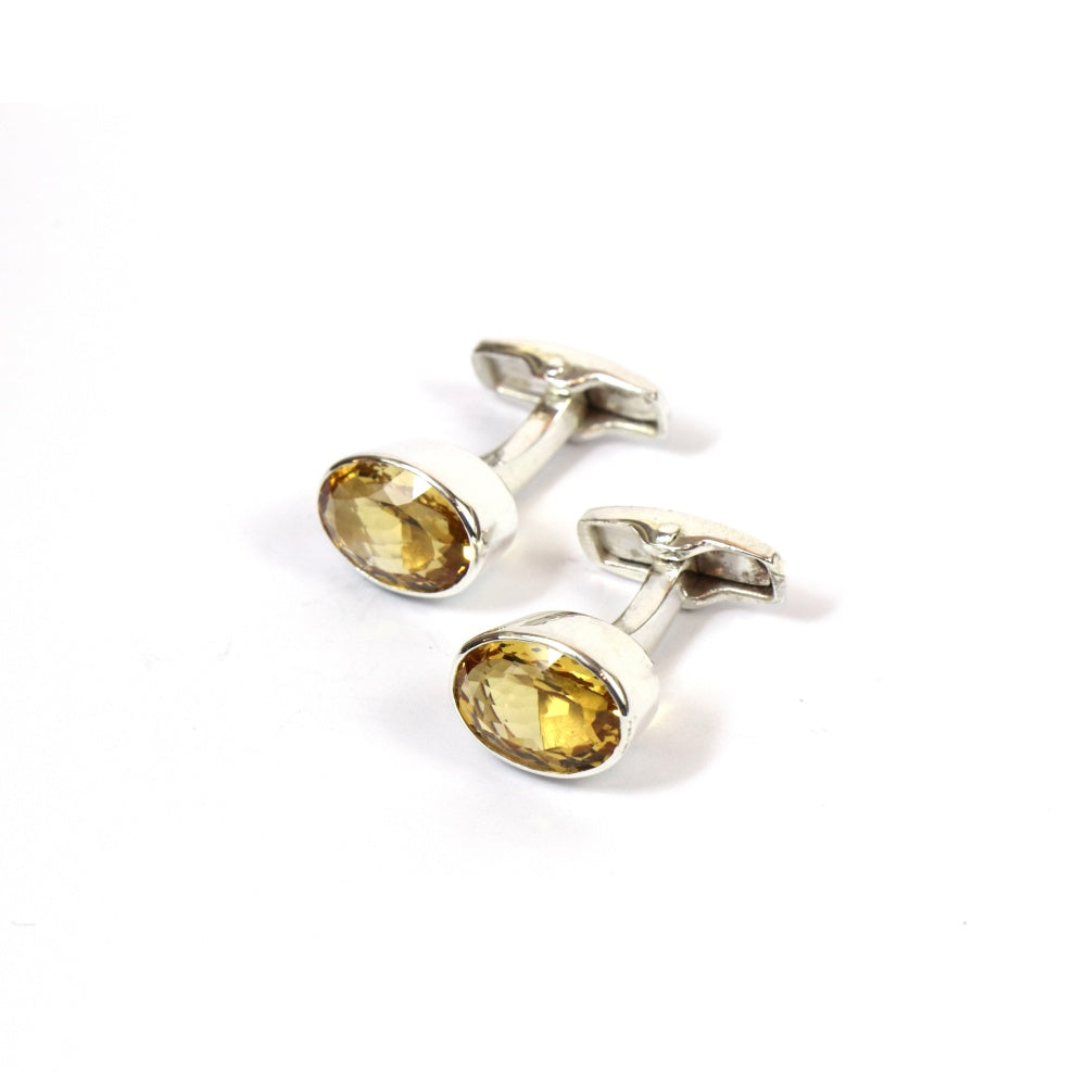 Contemporary Citrine Cufflinks for Men