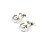 Load image into Gallery viewer, Men&#39;s Silver Pearl Cufflinks by Ravia
