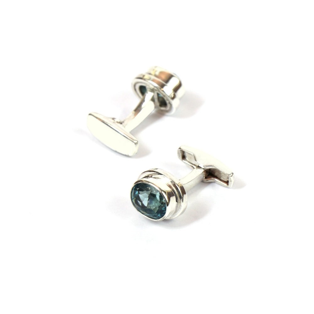 Elite London Blue Topaz Men's Cufflinks