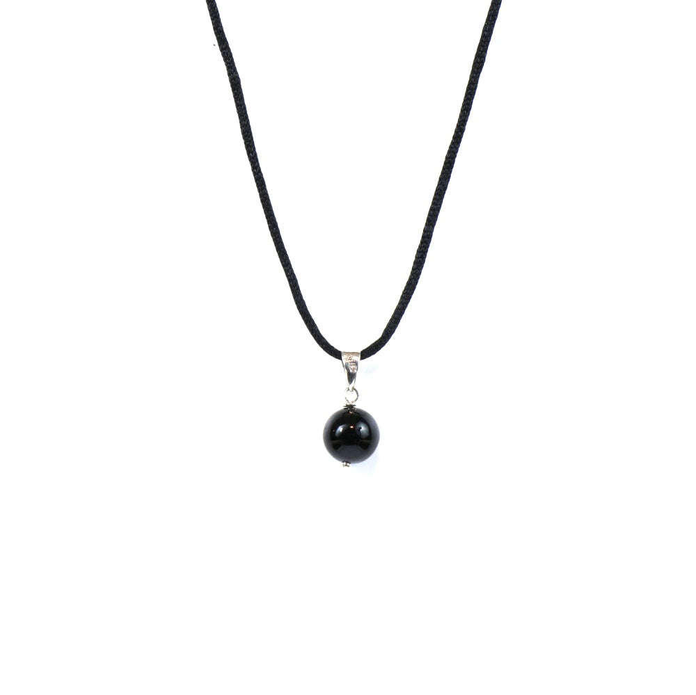 Black Onyx Stone Ball Charm Pendant for Men