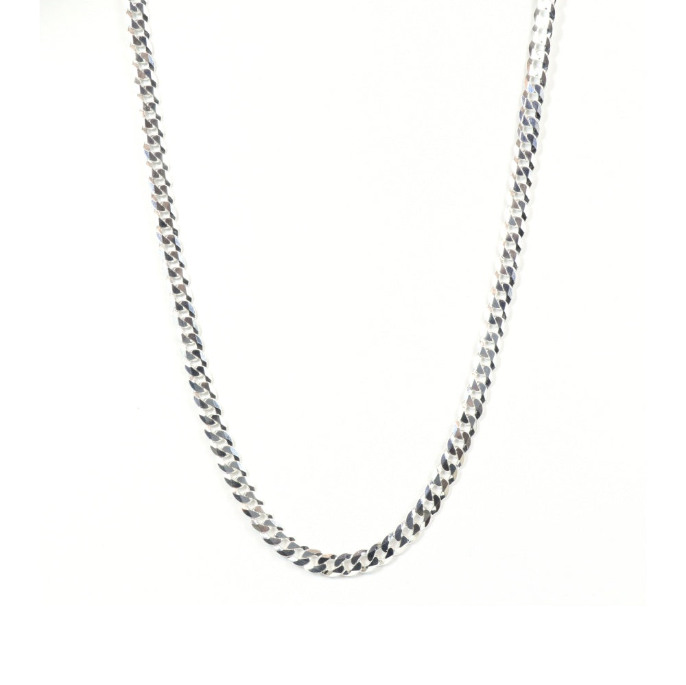 Men’s Silver Solid Curb Chain