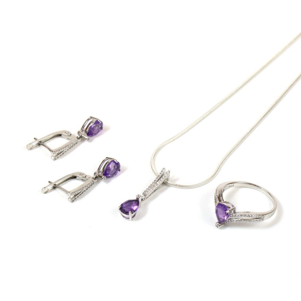 Teardrop Amethyst Women's Set