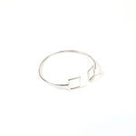 Load image into Gallery viewer, Silver Open Cuff  Due Square Bangle
