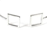 Load image into Gallery viewer, Silver Open Cuff  Due Square Bangle by Ravia
