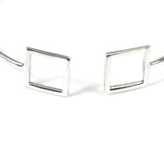 Silver Open Cuff  Due Square Bangle by Ravia