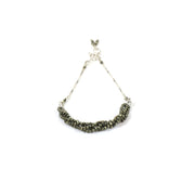 Pyrite Beads Women Bracelet with silver chain