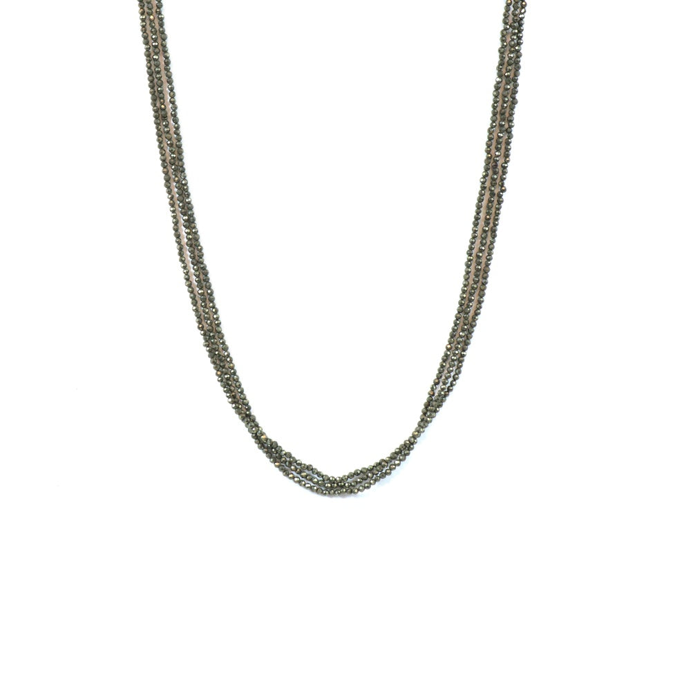 Gold Pyrite Bead Necklace 