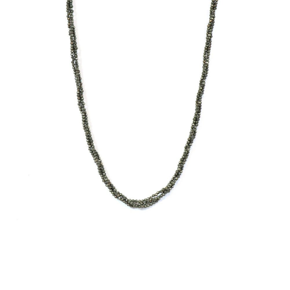 Gold Pyrite Bead Necklace for Women