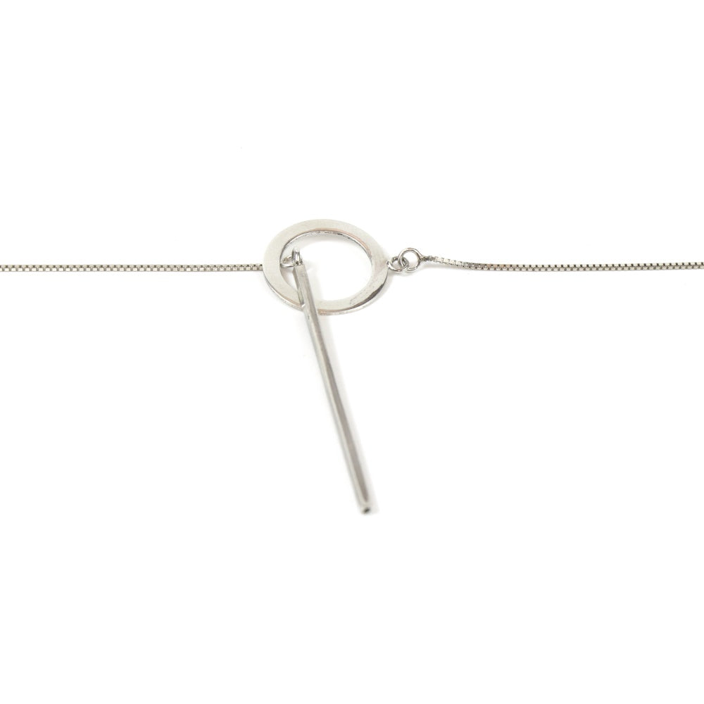 Tie Style Silver Women's Necklace