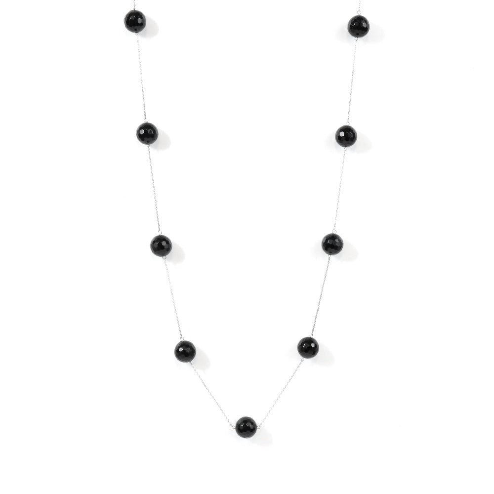 Black Onyx Biolette Chain Necklace for Women