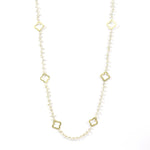 Load image into Gallery viewer, Dangling Pearl Floral Gold Plated Necklace for Women
