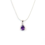 Load image into Gallery viewer, Amethyst Teardrop Pendant For Women
