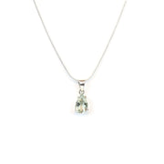 Green Amethyst Pear Shape Pendant for Women