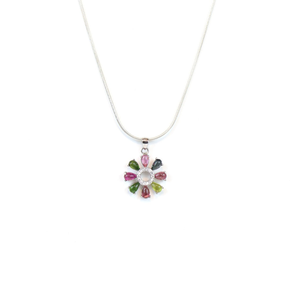 Floral Tourmaline Women's Pendant