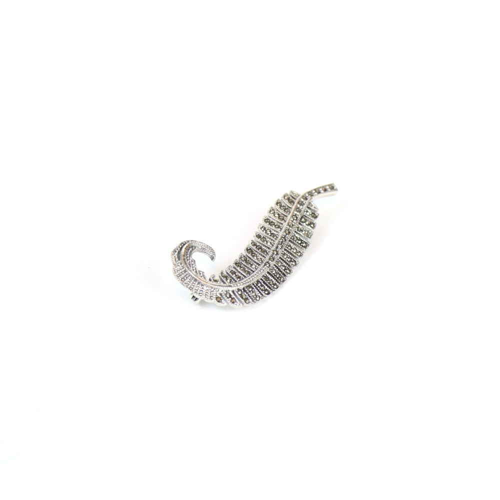 Marcasite Feather Brooch