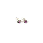 Load image into Gallery viewer, Garnet and  Cubic Zirconia Women&#39;s Stud Earrings
