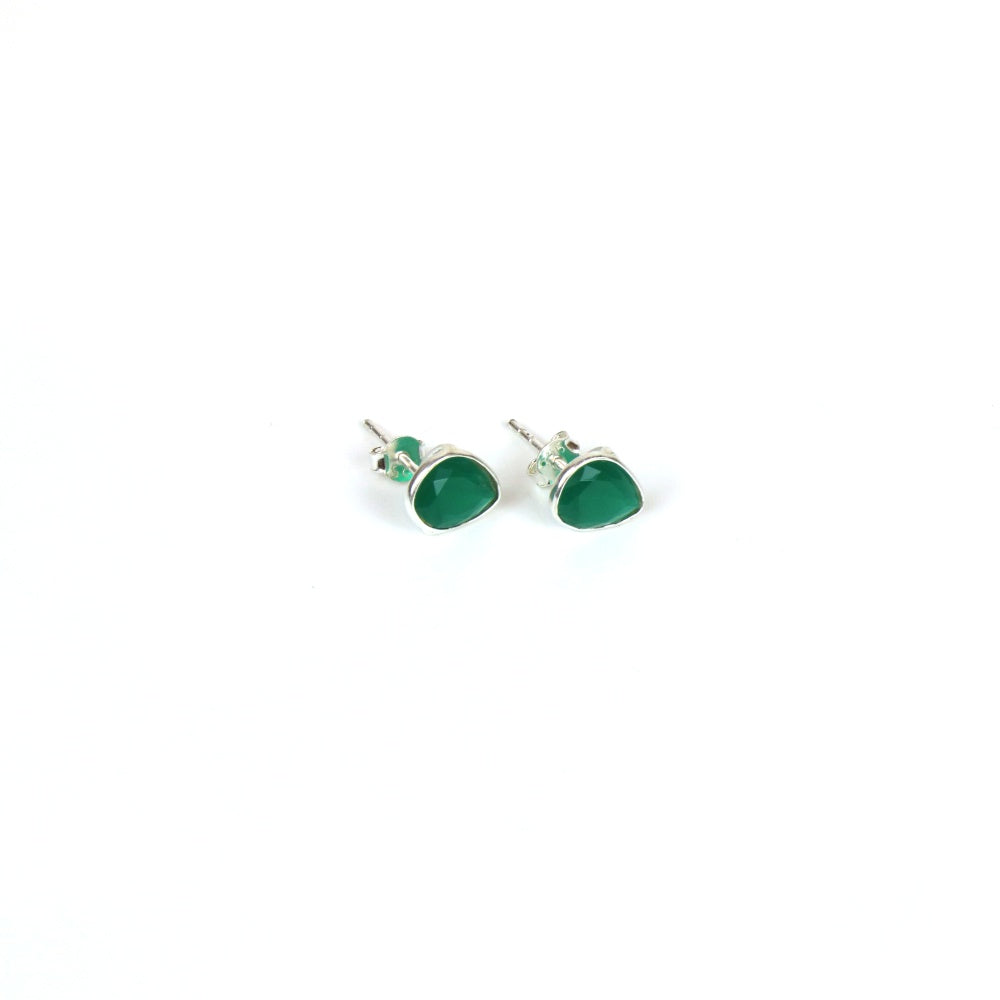 Tear Drop Green Quartz Women's Stud Earrings