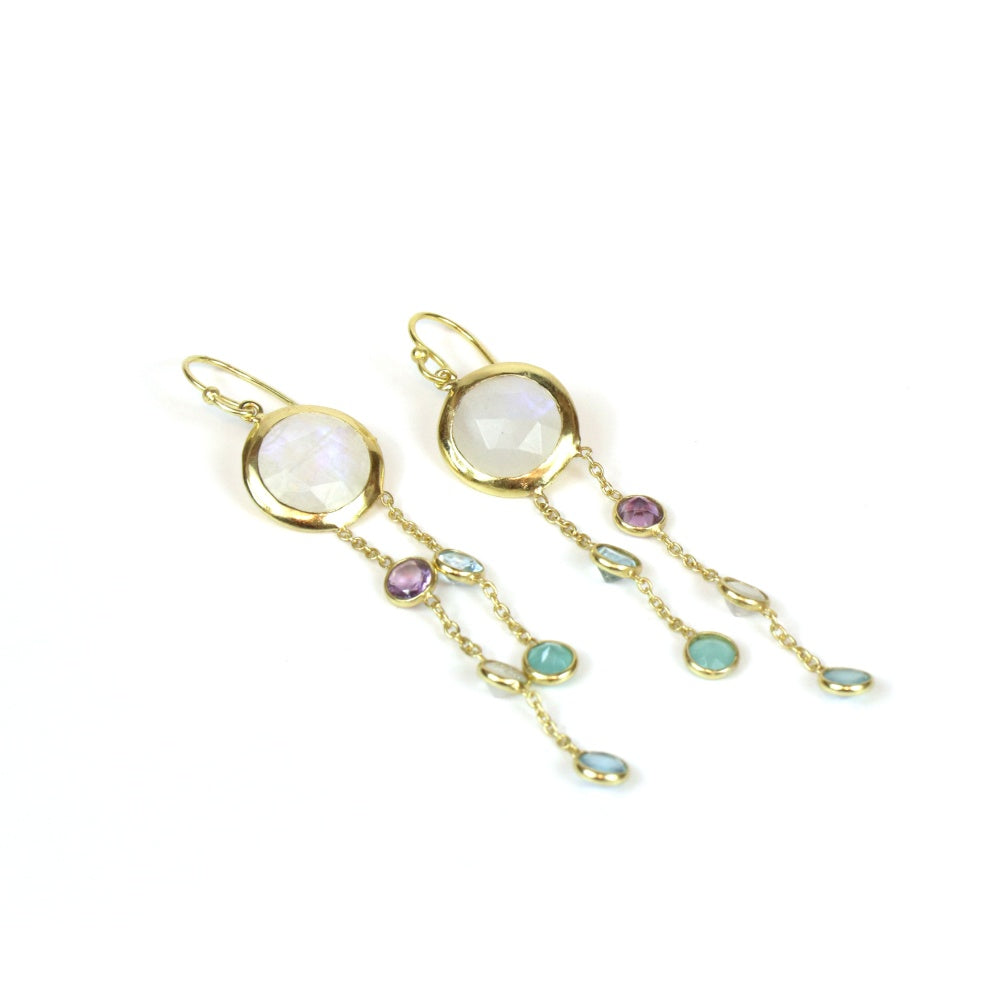 Chandelier Rainbow Quartz Drop Earrings 