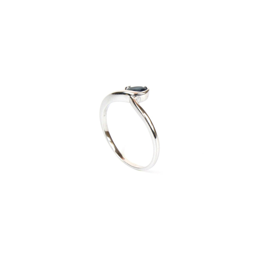 Solitaire Sapphire Twisted Ring by Ravia Jewels